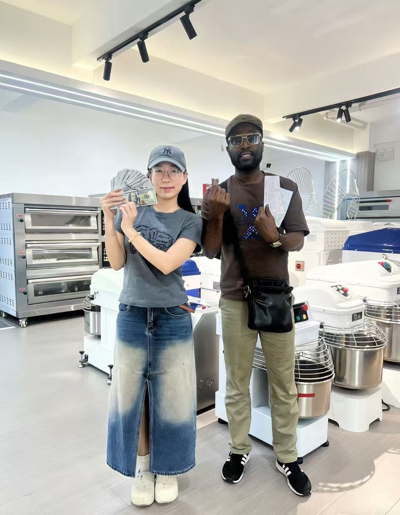 Overseas customer visiting the KELVARO commercial kitchen equipment showroom