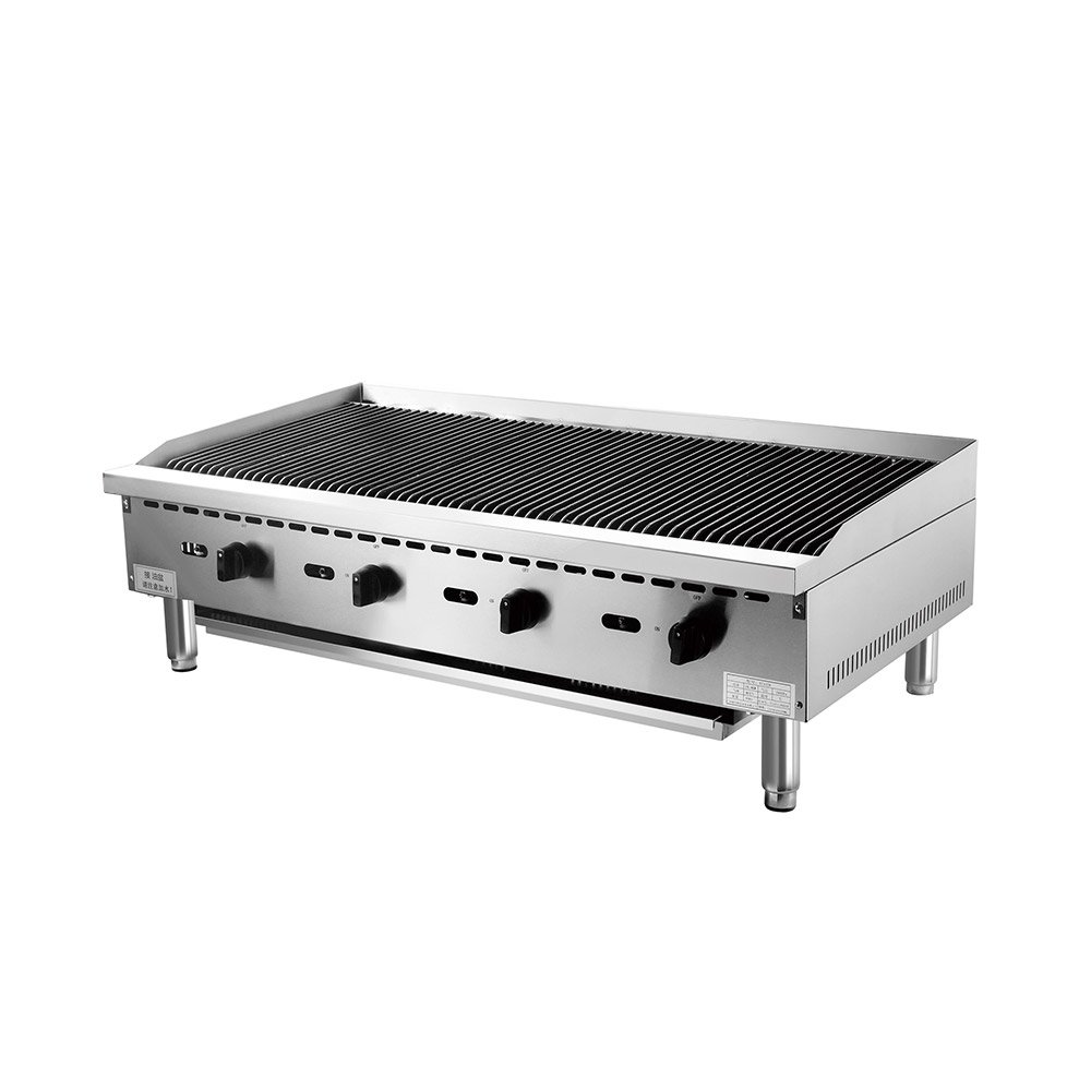 Wide countertop commercial charbroiler