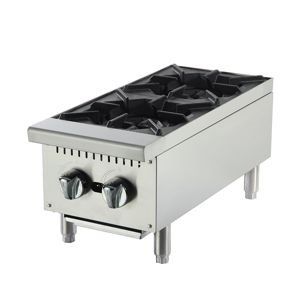 Two-burner countertop stock-pot range