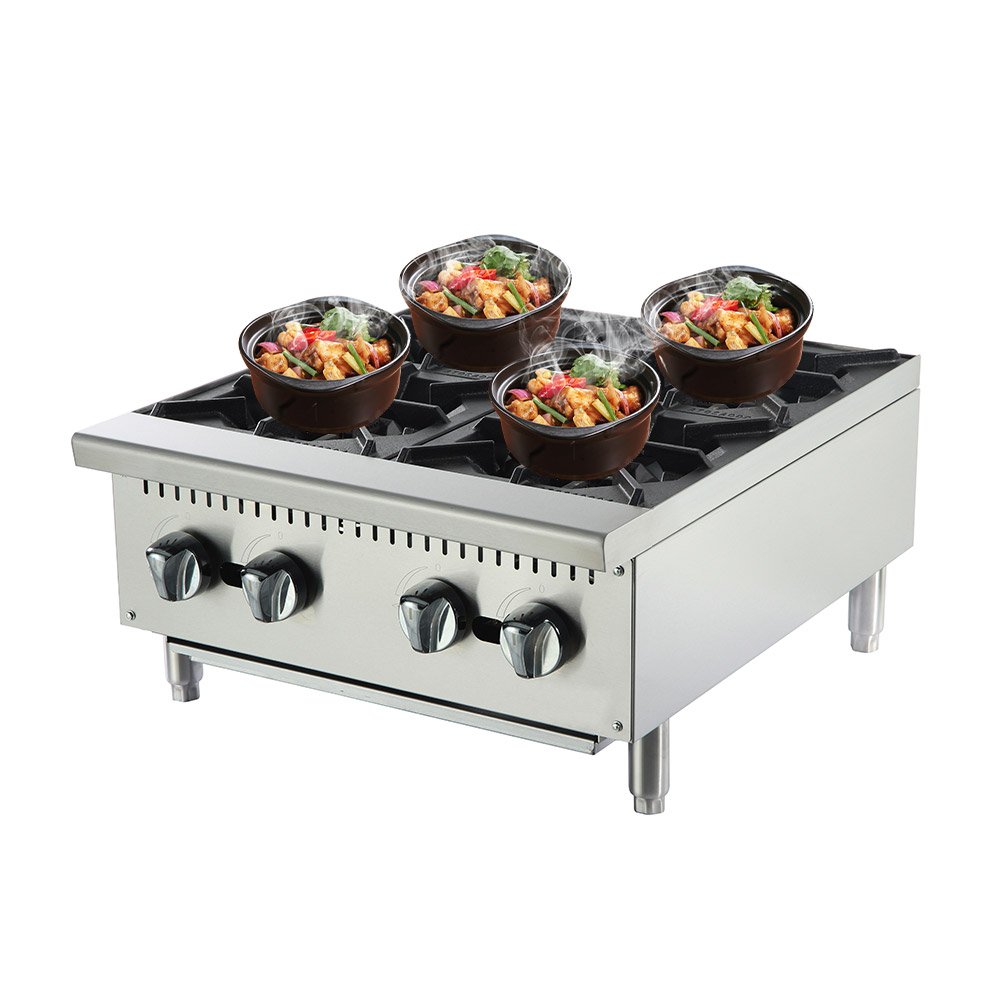 Four-burner countertop stock-pot range