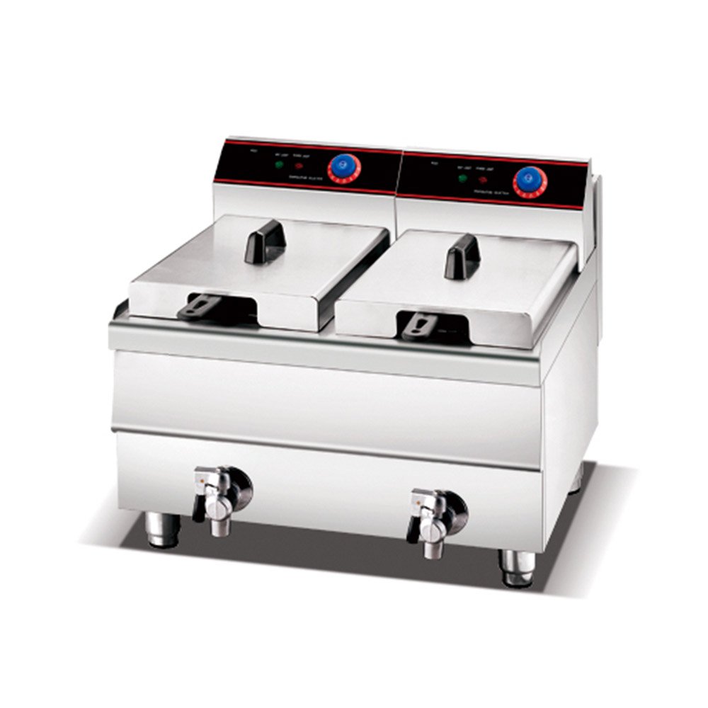 Double-tank countertop electric fryer